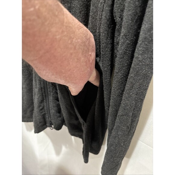 Eileen Fisher Womens Petite Mock Neck Full Zip Stretch Sweatshirt Gray see pics - Picture 7 of 16